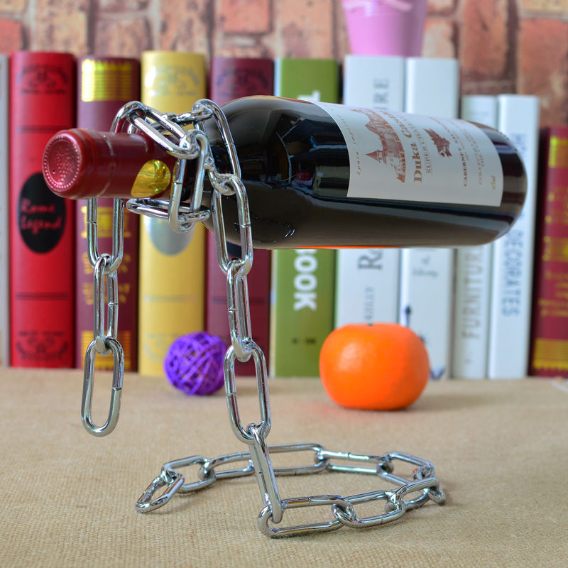 Suspended Wrought Iron Chain Red Wine Shelf Wine Bottle Decoration European Style Fresh Style