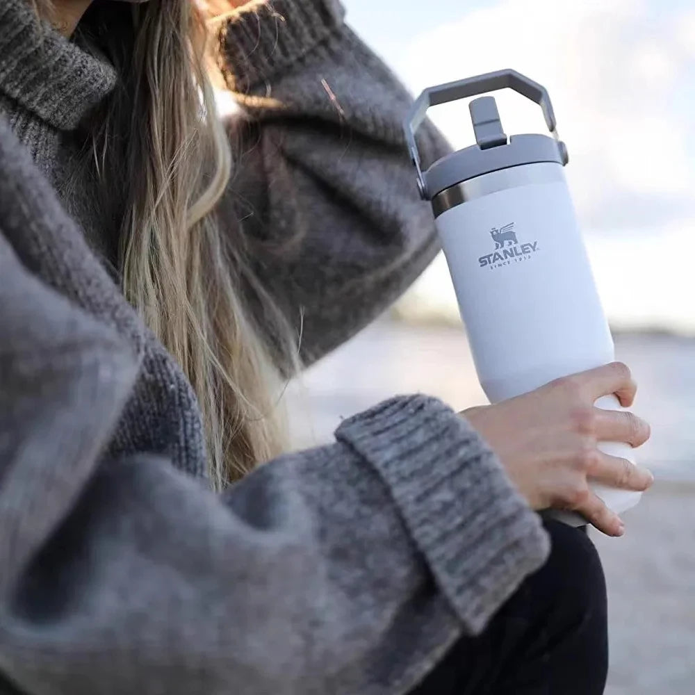 Refresh in Elegance: New Stanley 30oz Stainless Steel - Vacuum Insulated Water Bottle, Reusable Cup with Straw Fresh Style