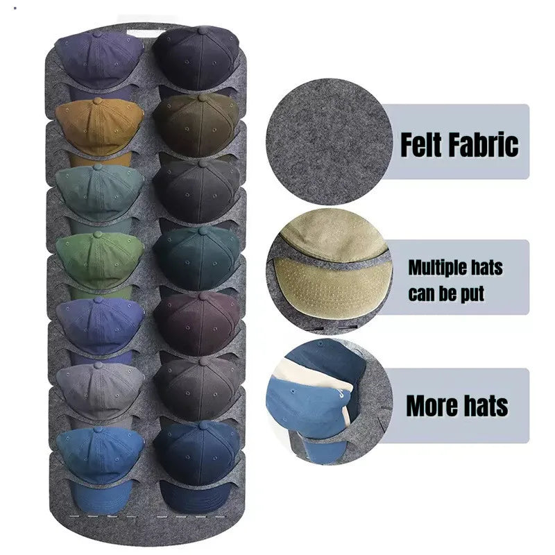 Felt Hat Storage Rack Cap Holder Wall Bag Clip Organizador Closet Baseball Peaked Travel Cap Organizer Wall Mount Hat Racks new Fresh Style