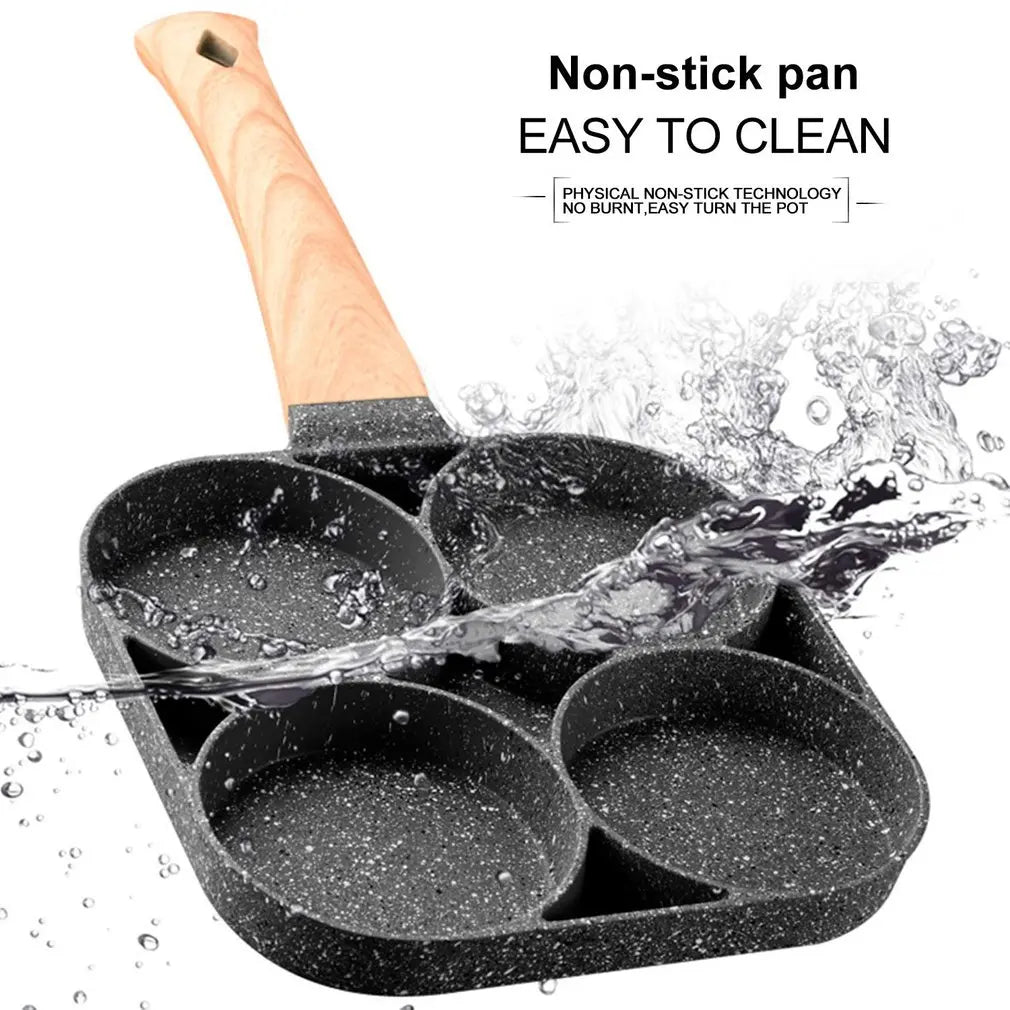 Four-Hole Frying Pot Pan Thickened Omelet Pan Non-Stick Egg Pancake Steak Pan Cooking Egg Ham Pans Breakfast Maker Cookware Fresh Style