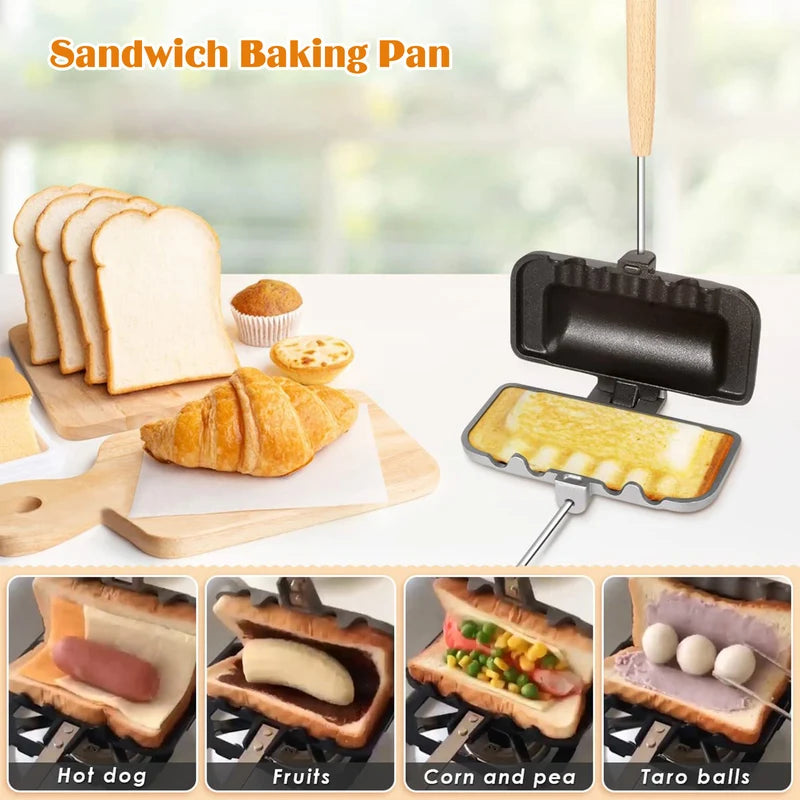 Sandwich machine For Sandwich Making Non Stick Double-Sided Baking Tray Hot Dog Toaster Breakfast Machine Pancake Maker Fresh Style