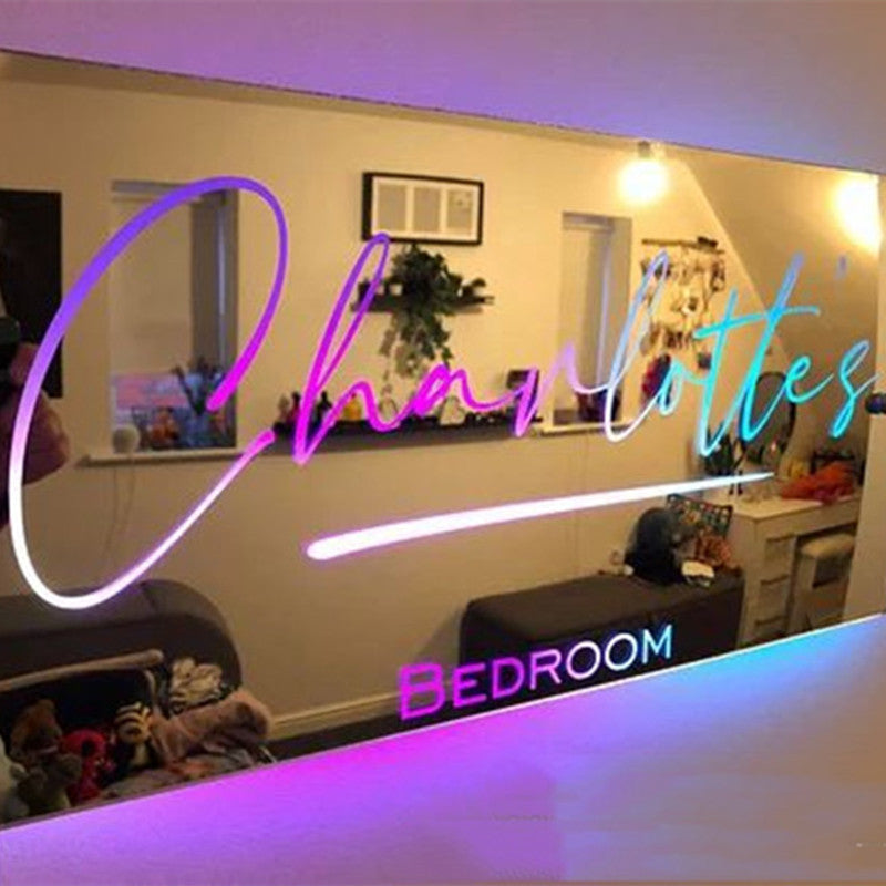 Personalized Name Mirror Light For Bedroom LED Light Up Mirror For Wall Custom Photo Christmas Valentine's Day Wedding Gifts Fresh Style